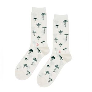 HF Hansel From Basel Anthropologie Ivory Mushroom Men’s Crew Socks